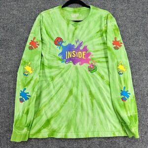 Gushers Candy Graphic Long Sleeve Tee Tie Dye Green Colorful Mens Medium‎